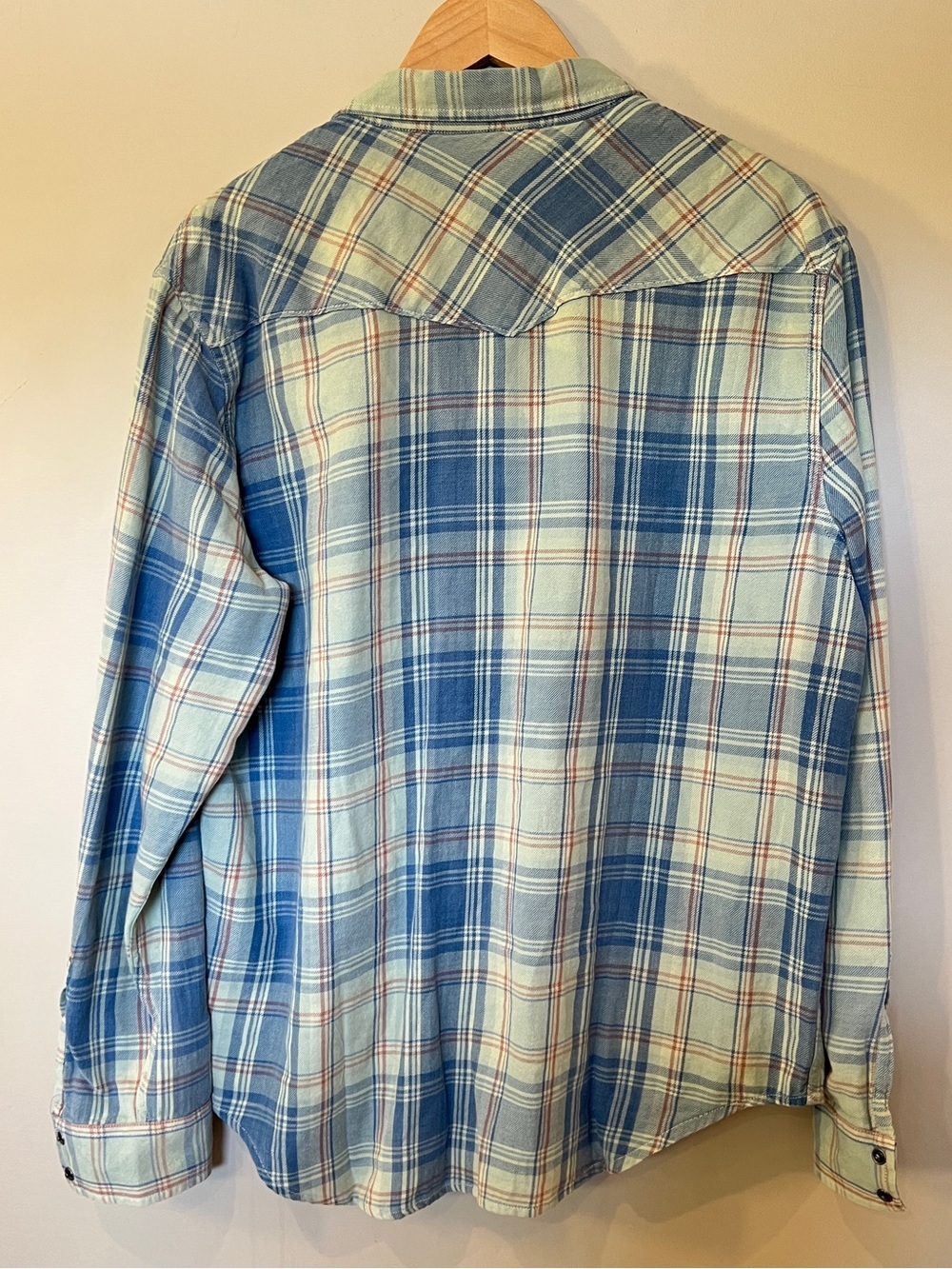 Lucky Brand Blue and Cream Plaid Button-Down Shirt - Picture 3 of 7
